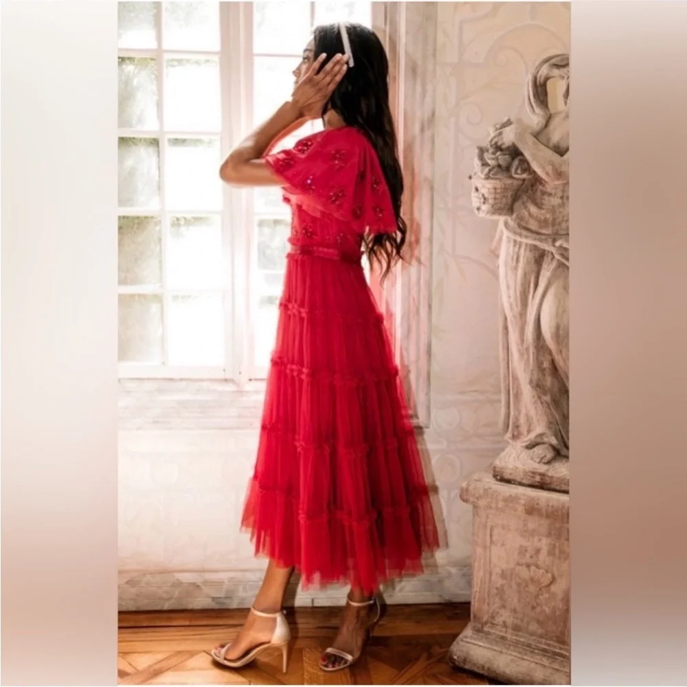 Ivy City Co Red Anastasia Dress Size Small - Picture 2 of 13